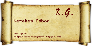 Kerekes Gábor névjegykártya